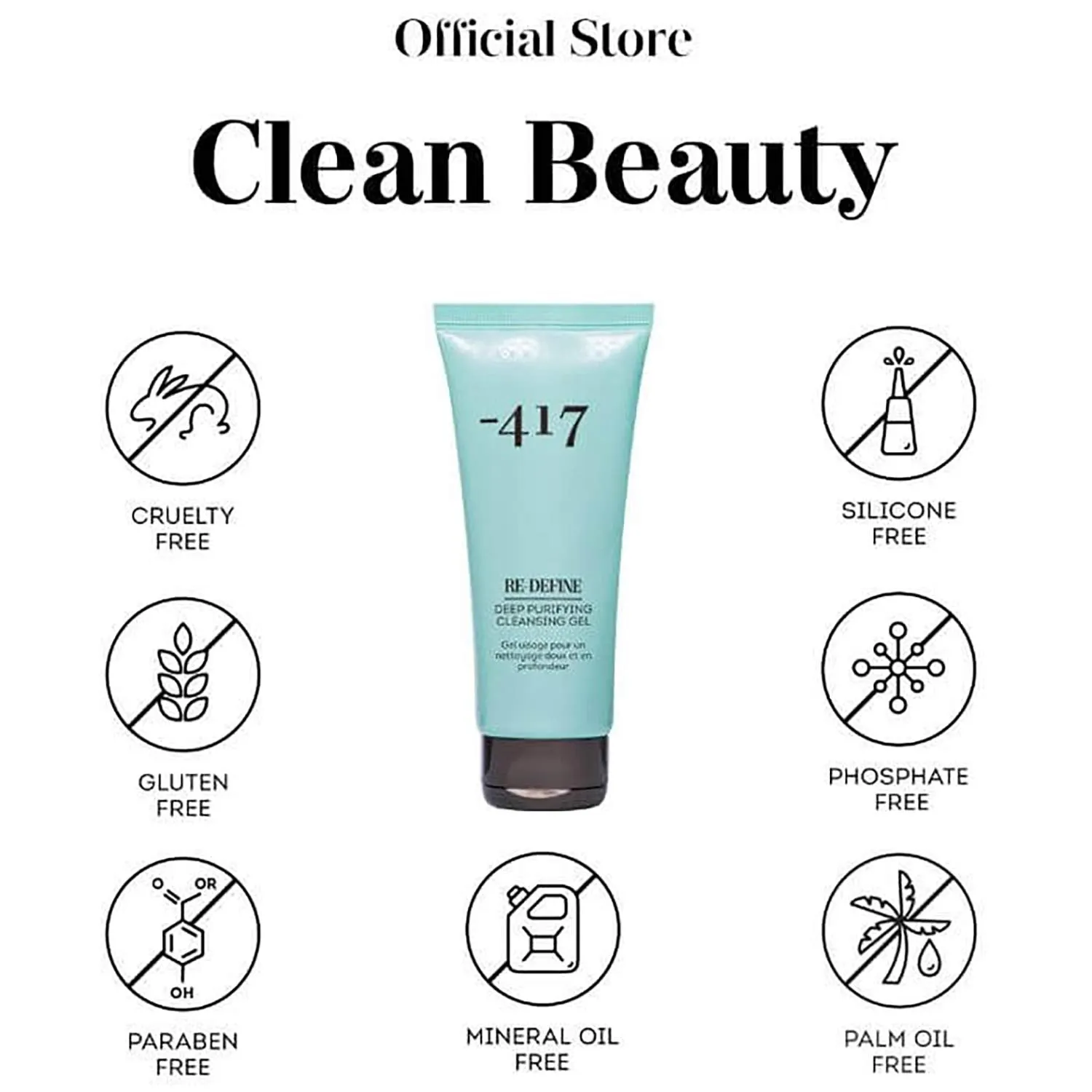 -417 Dead Sea Cosmetics Redefine Deep Purifying Cleansing Gel  Face & Removes Makeup