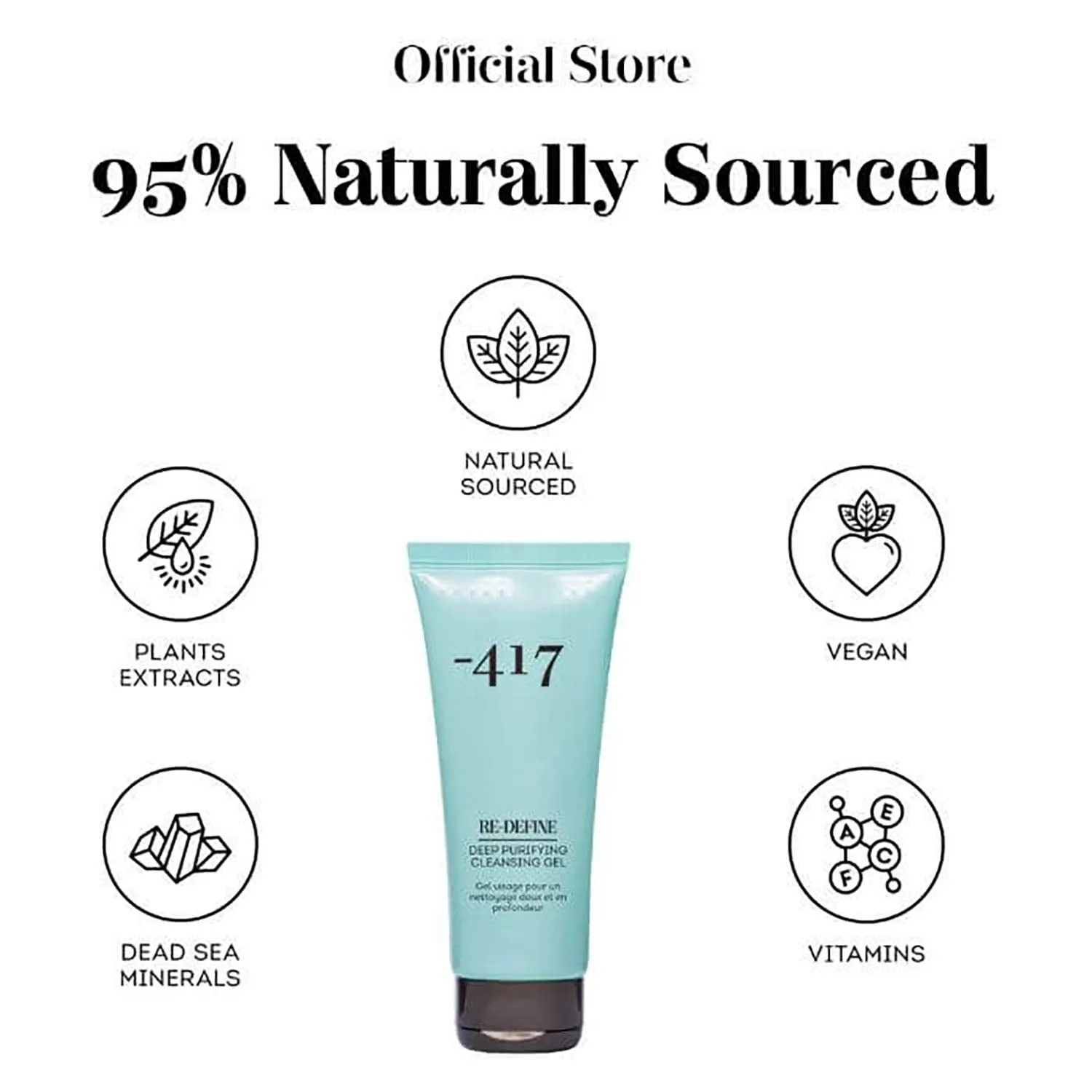 -417 Dead Sea Cosmetics Redefine Deep Purifying Cleansing Gel  Face & Removes Makeup