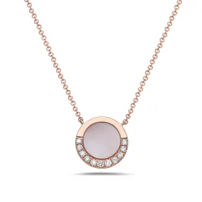 14k Mother of Pearl & Diamond Pendant