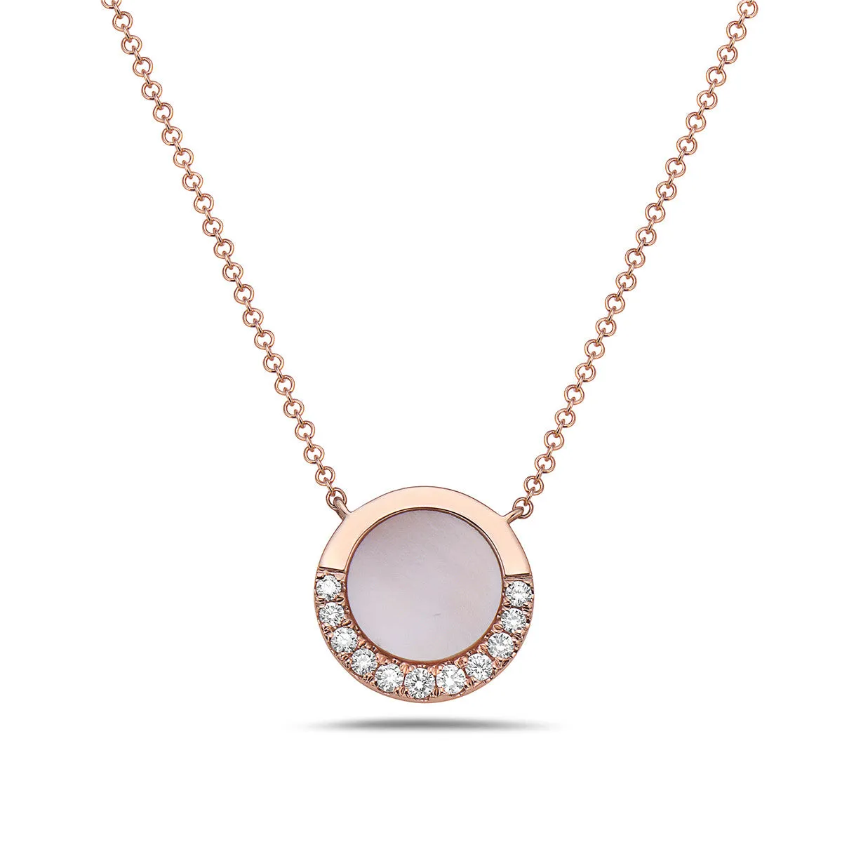 14k Mother of Pearl & Diamond Pendant