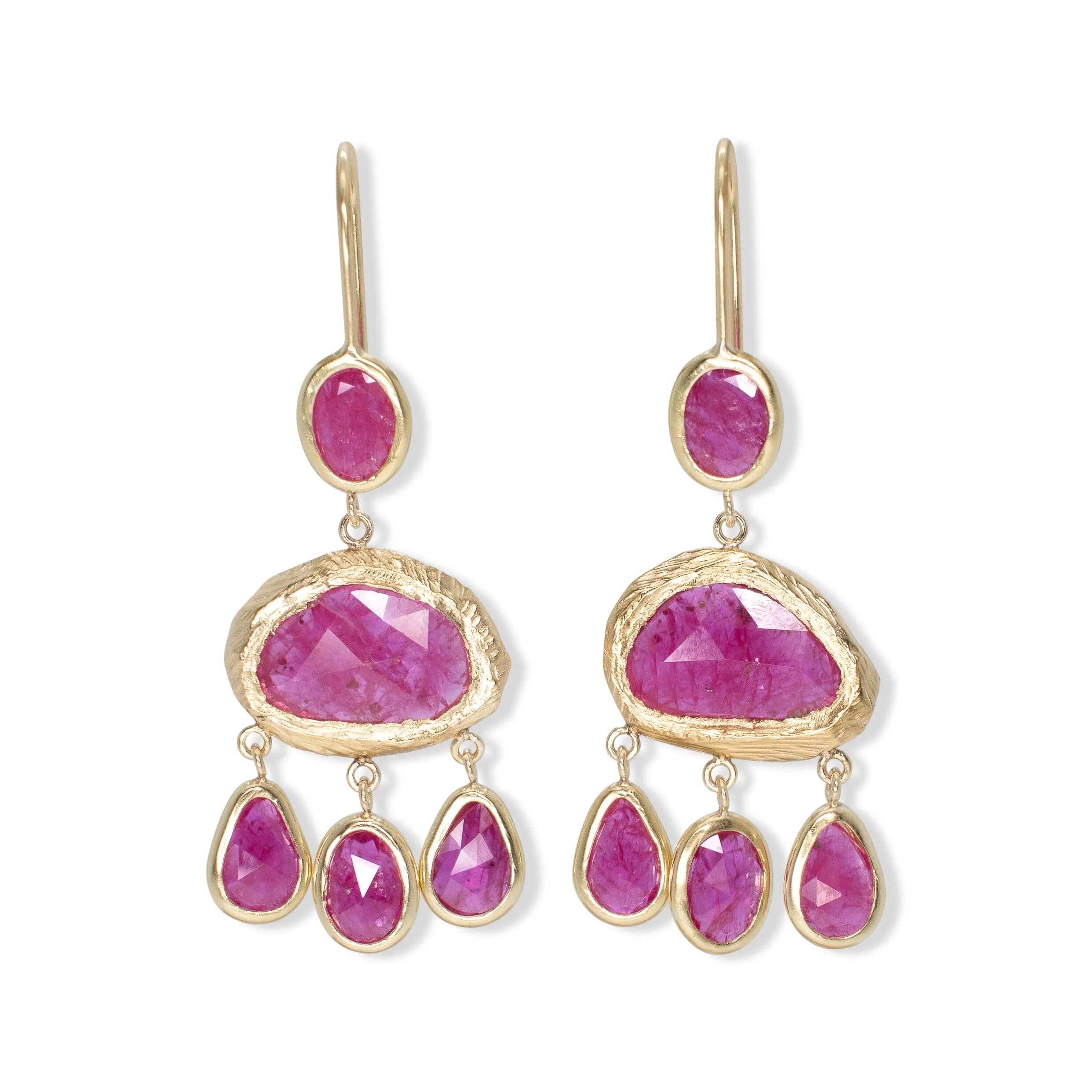 18K Chandelier Earrings in Ruby