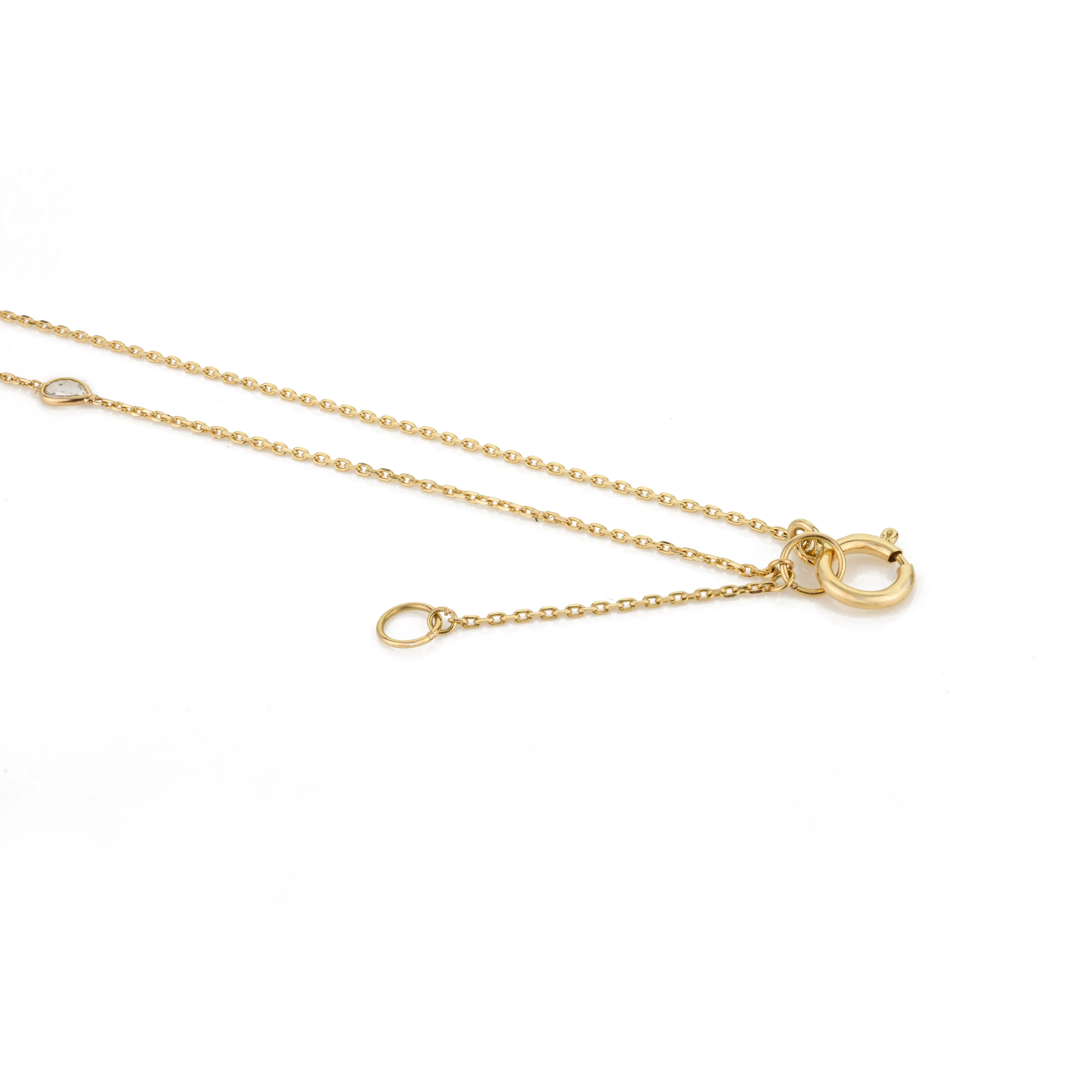 18K Gold Uncut Diamond Station Necklace