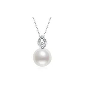 18K Solid Gold Saltwater Pearl Necklace KN00115