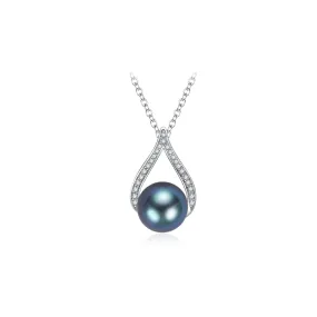 18k Solid Gold Tahitian Pearl Necklace KN00183