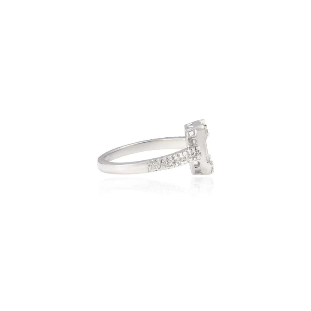 18K White Gold Diamond Baguette Ring