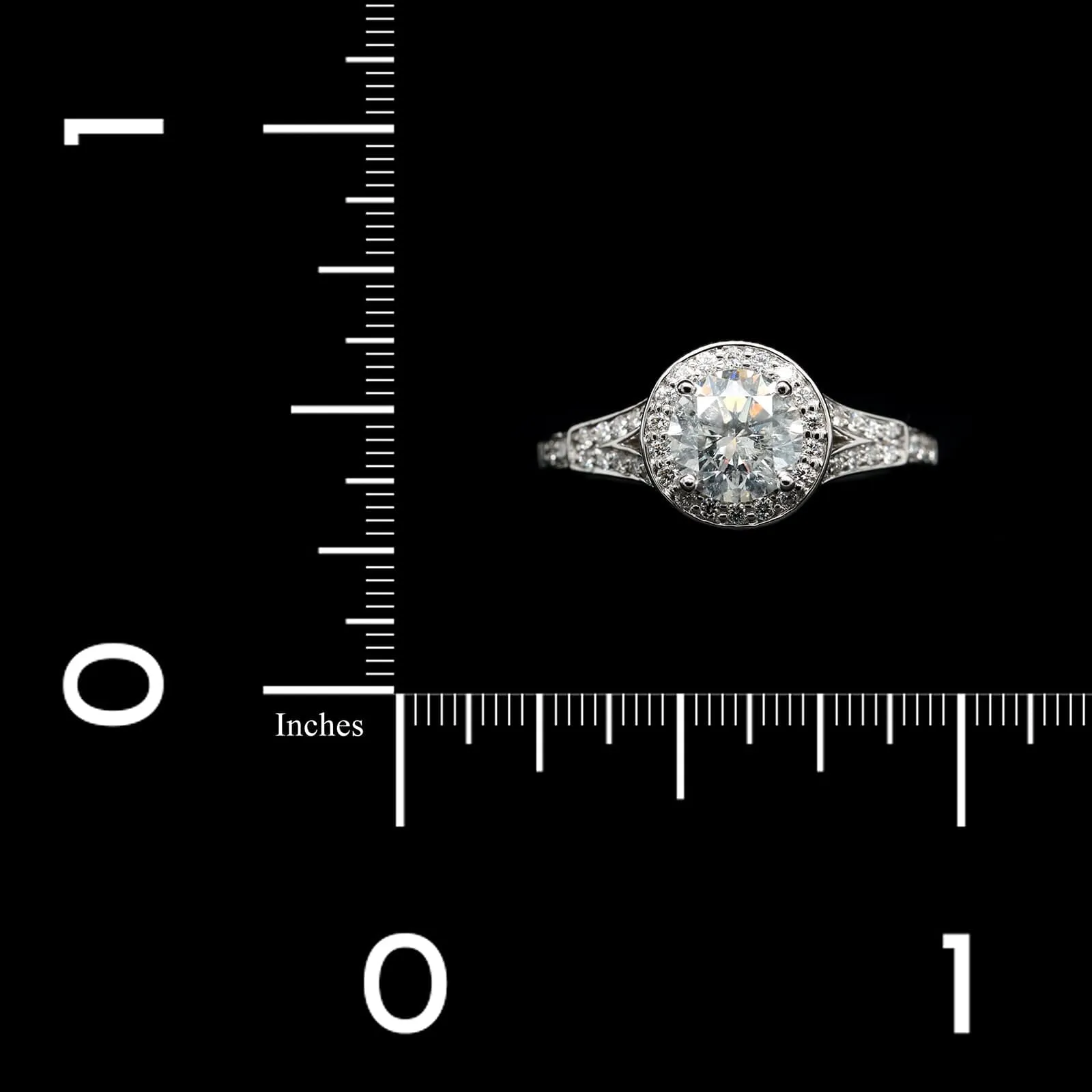 18K White Gold Estate Diamond Halo Engagement Ring