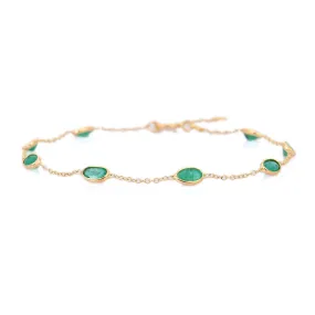 18K Yellow Gold Emerald Bracelet