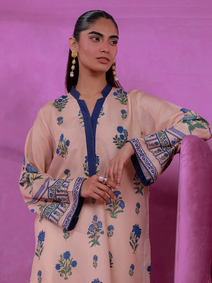 1pc - Stitched Basic Printed Lawn Silk Shirt