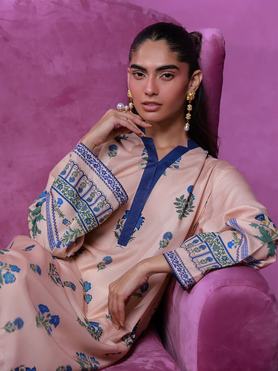 1pc - Stitched Basic Printed Lawn Silk Shirt