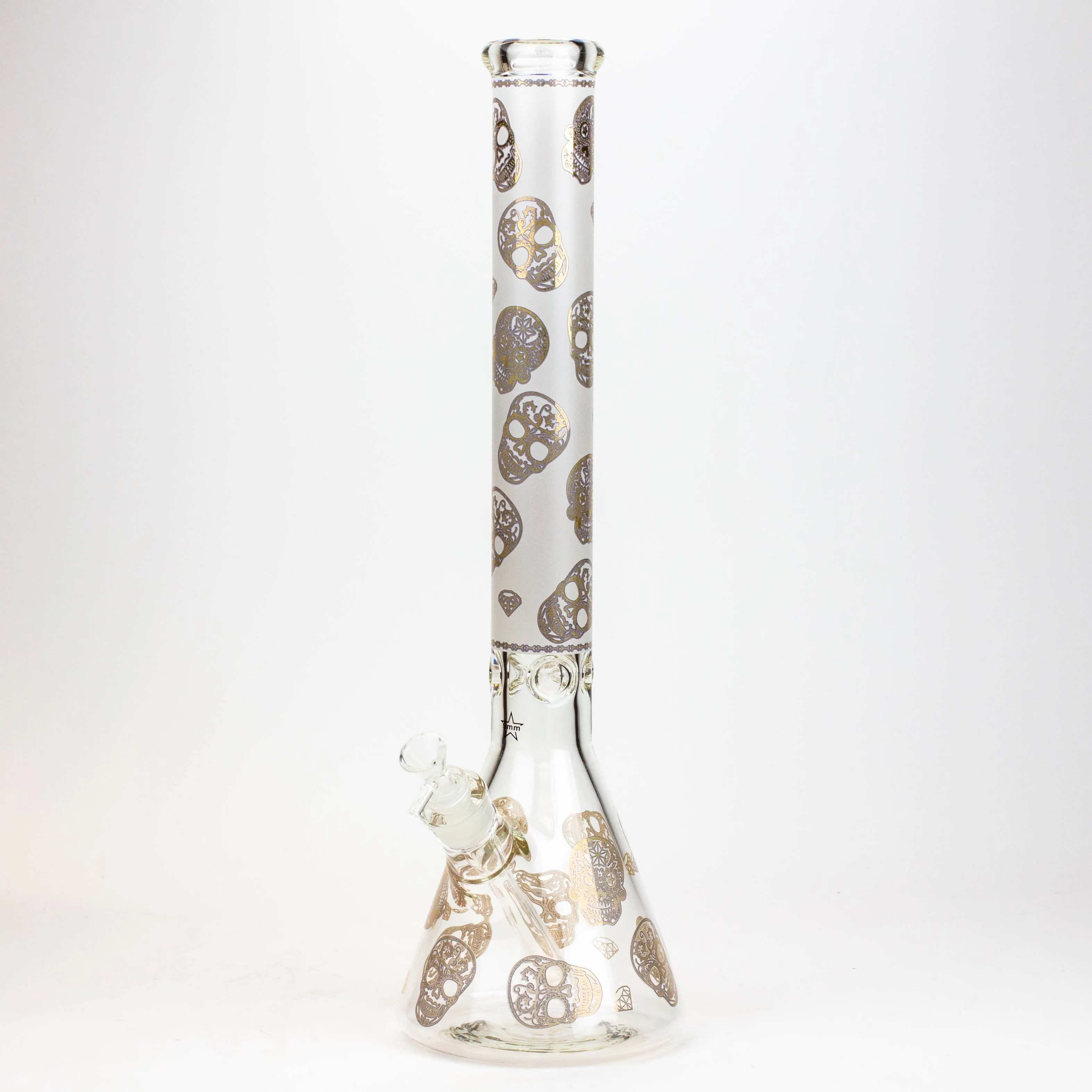 20" Skull Patterned Glass Water Pipe