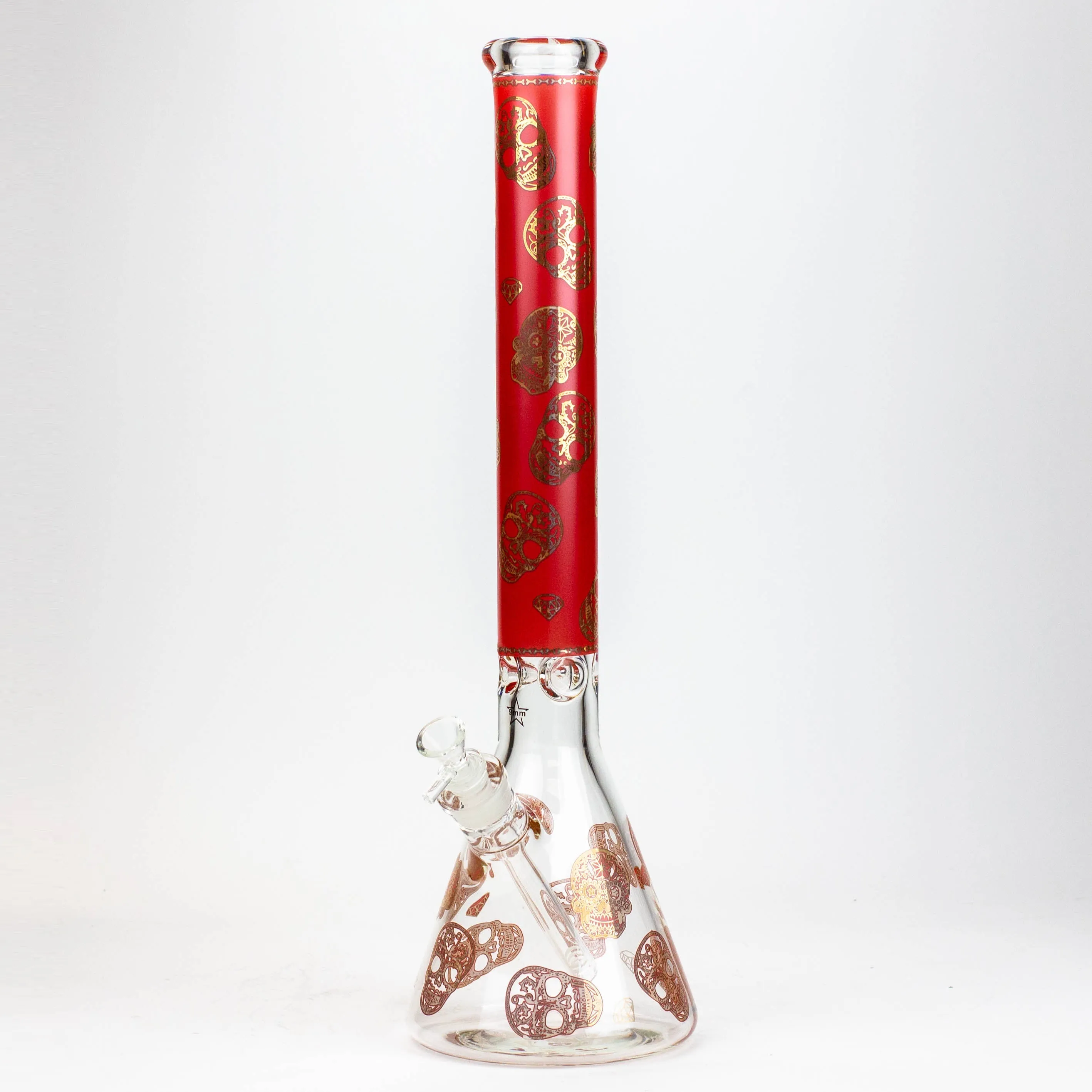 20" Skull Patterned Glass Water Pipe