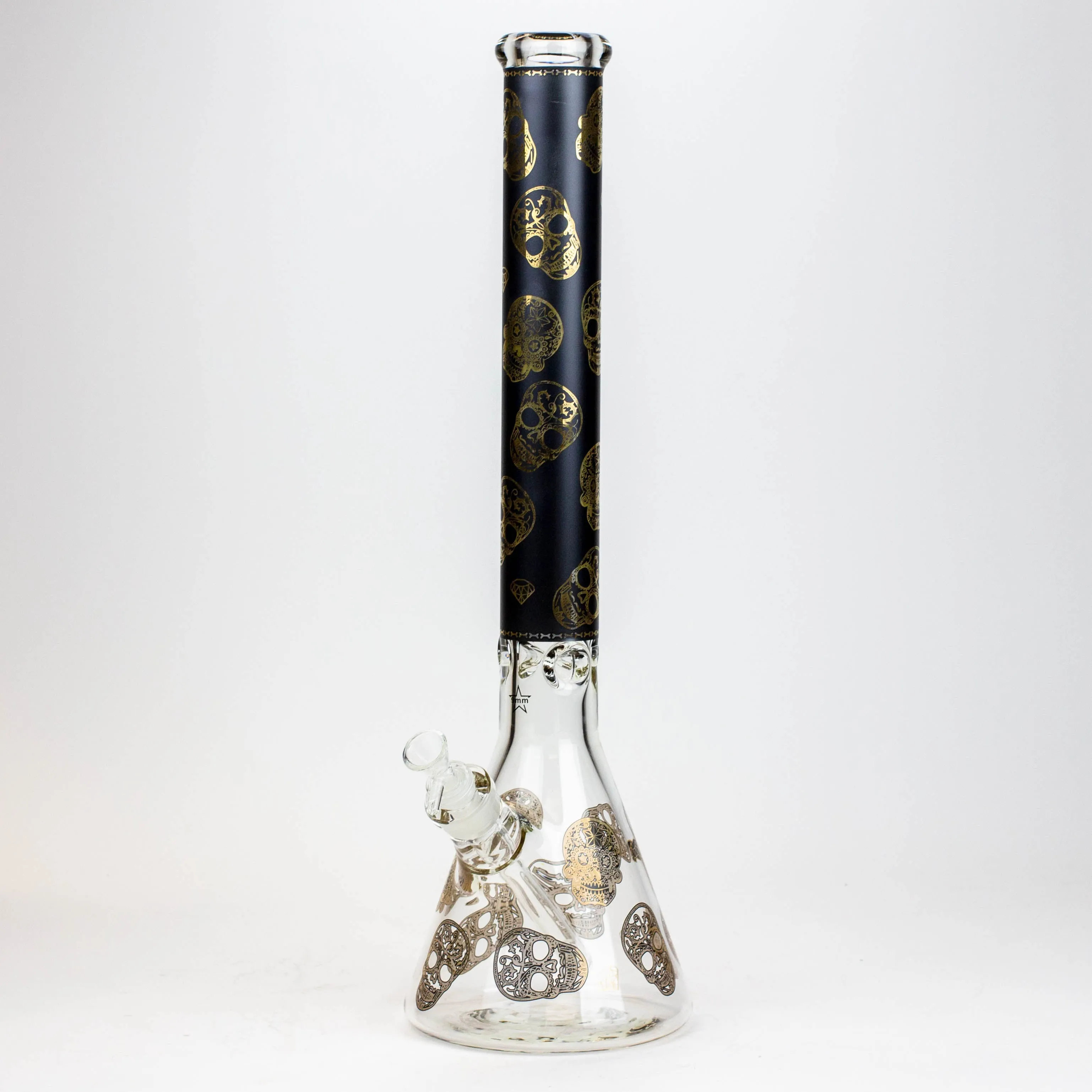 20" Skull Patterned Glass Water Pipe