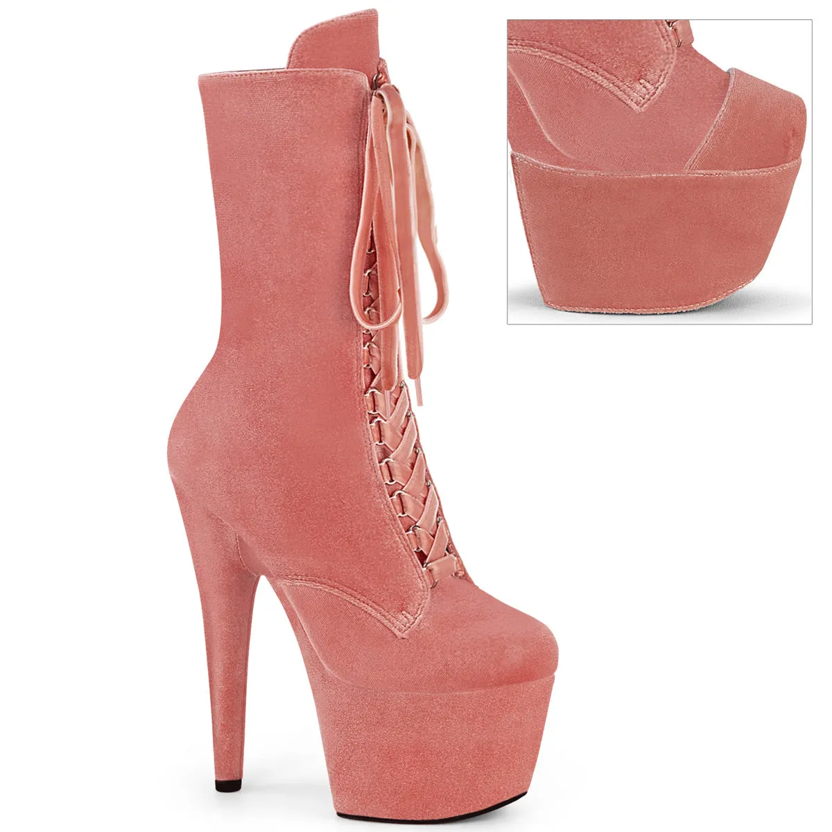 7 Inch Heel ADORE-1045VEL Dusty Pink Velvet