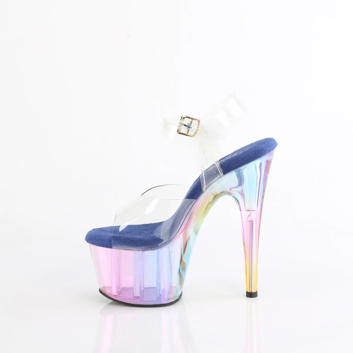 7 Inch Heel ADORE-708HT Clear Blue Tinted