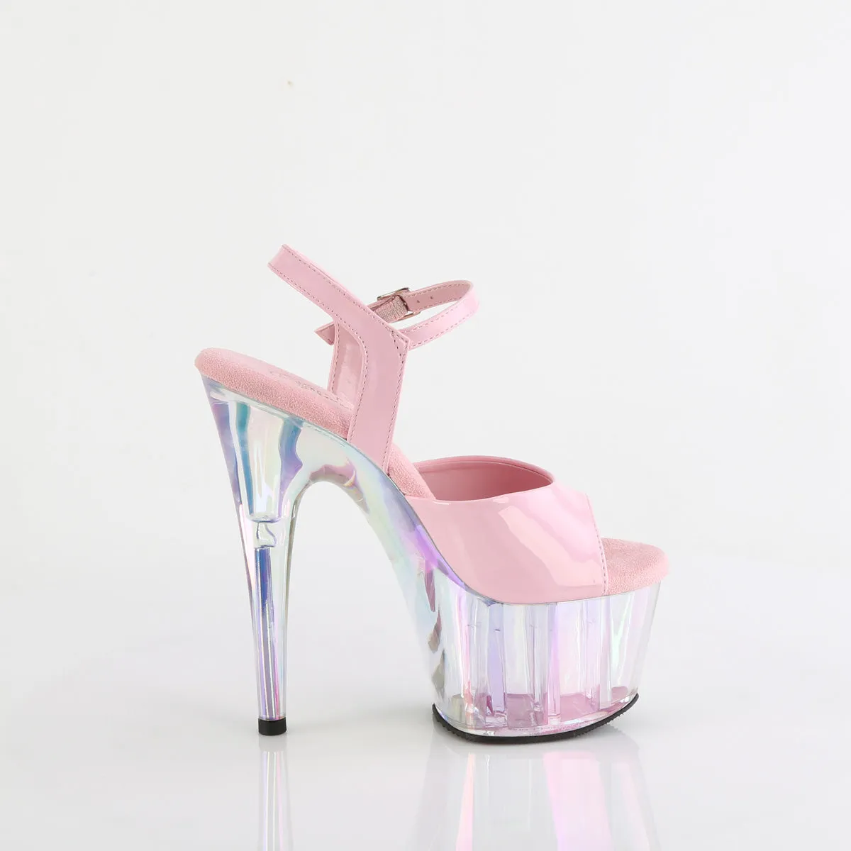 7 Inch Heel ADORE-709HT Baby Pink Holo