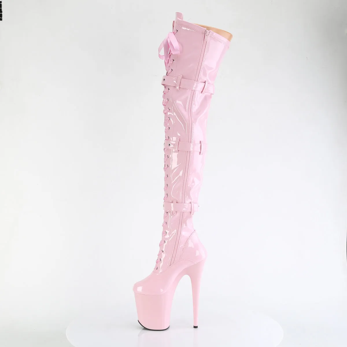 8 Inch Heel FLAMINGO-3028 Baby Pink Patent