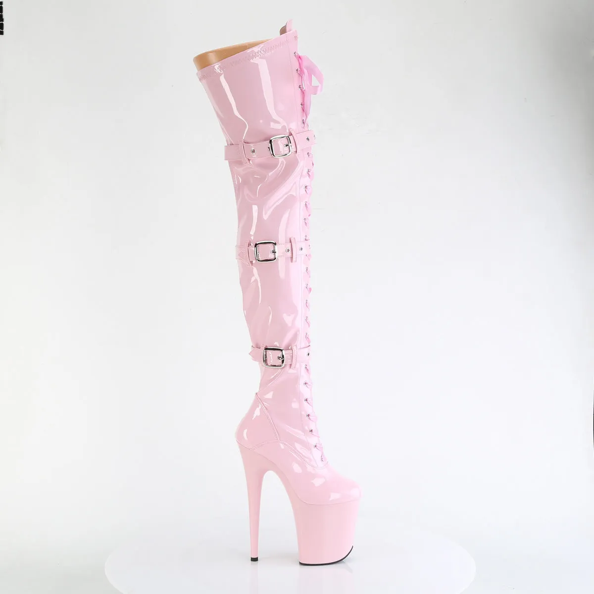 8 Inch Heel FLAMINGO-3028 Baby Pink Patent