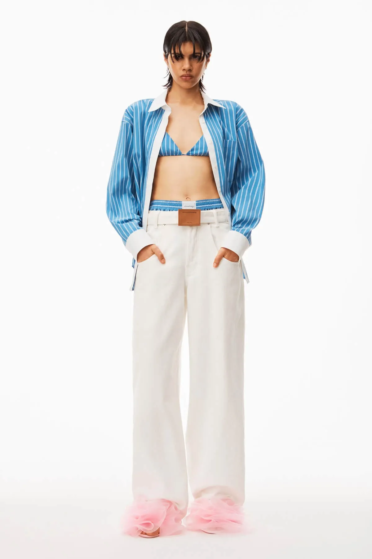 Alexander Wang Button Down Shirt - Blue/ White