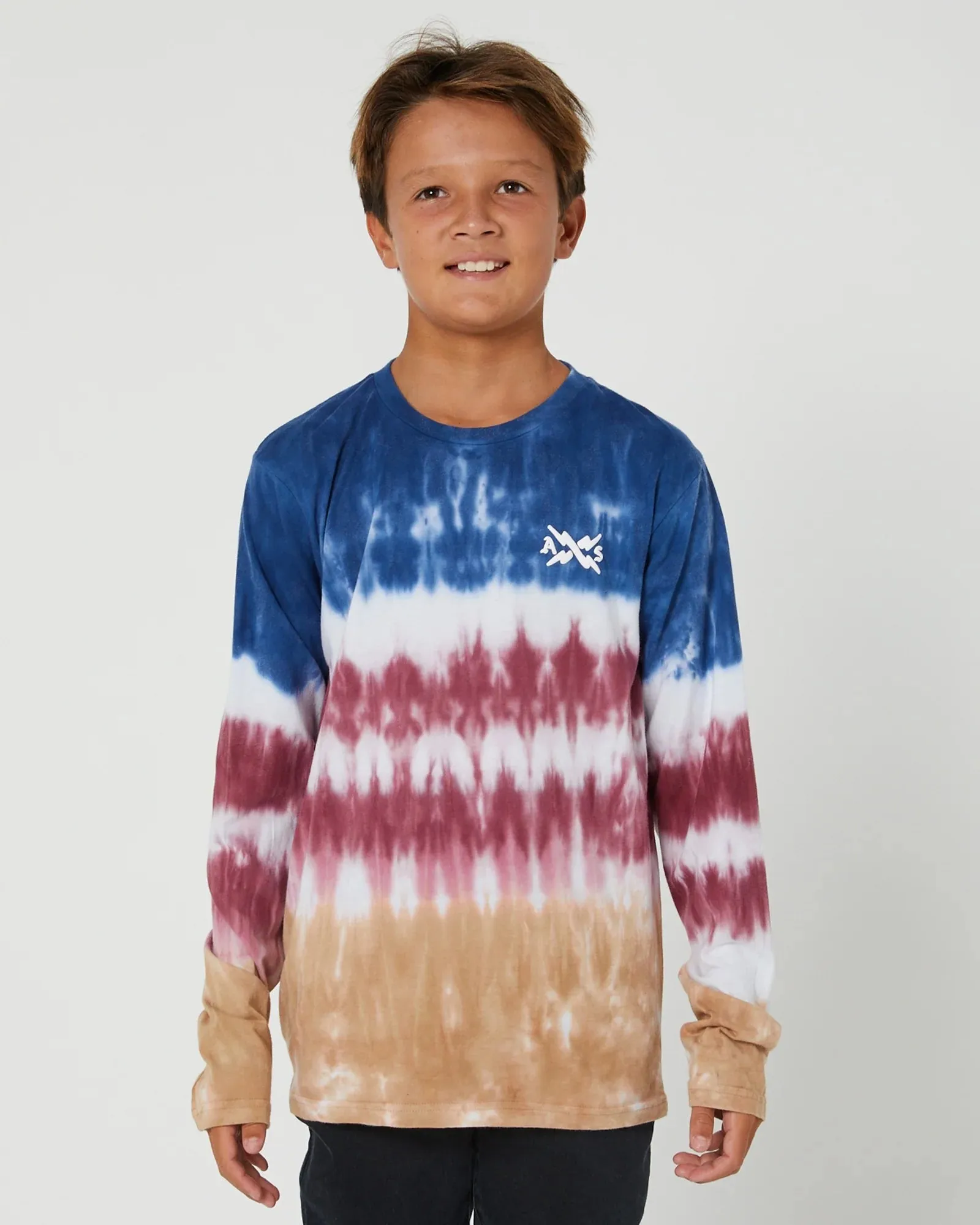 Alphabet Soup Teen Triple LS Tee Multi Tie Dye