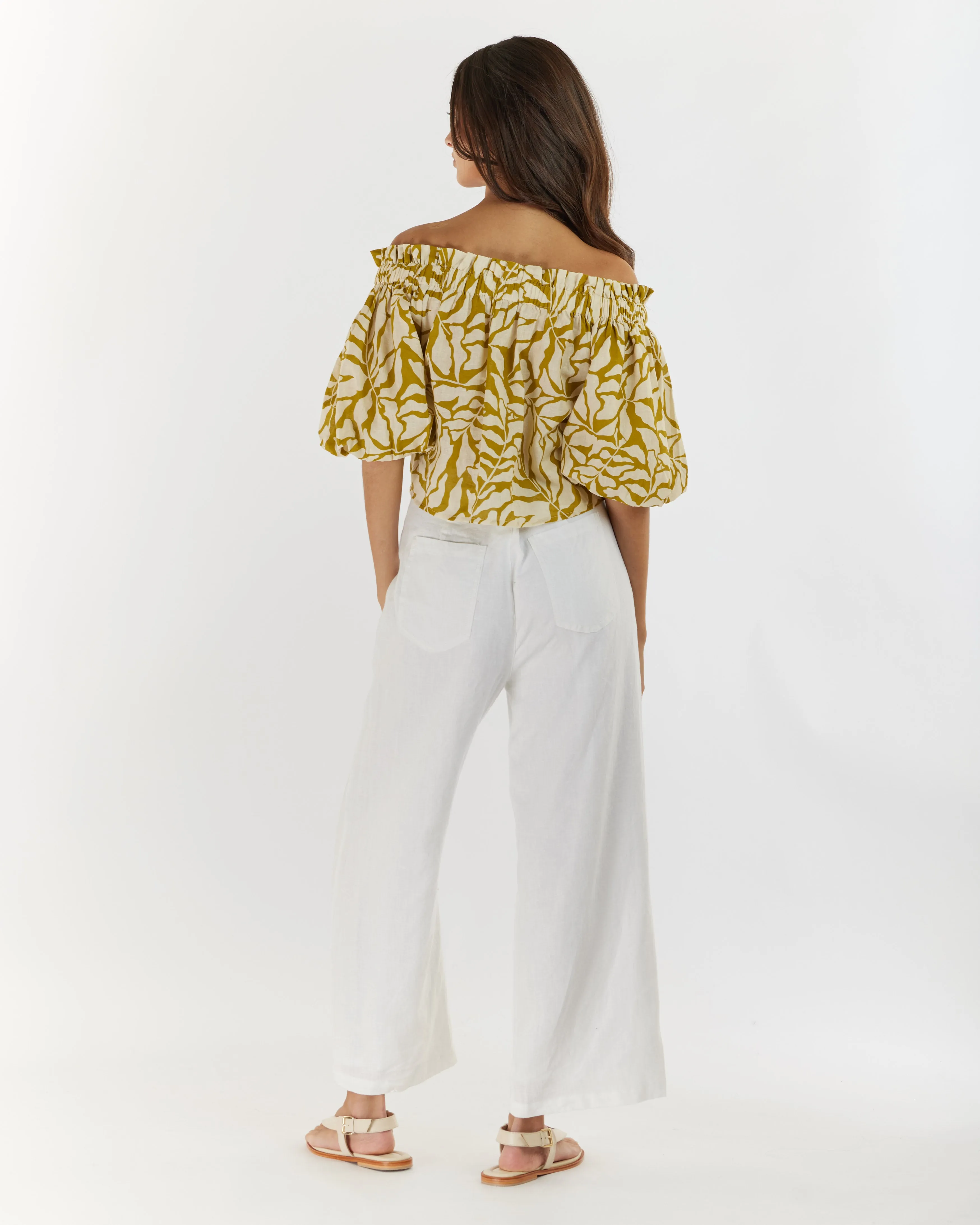 Amara Linen Off Shoulder Top