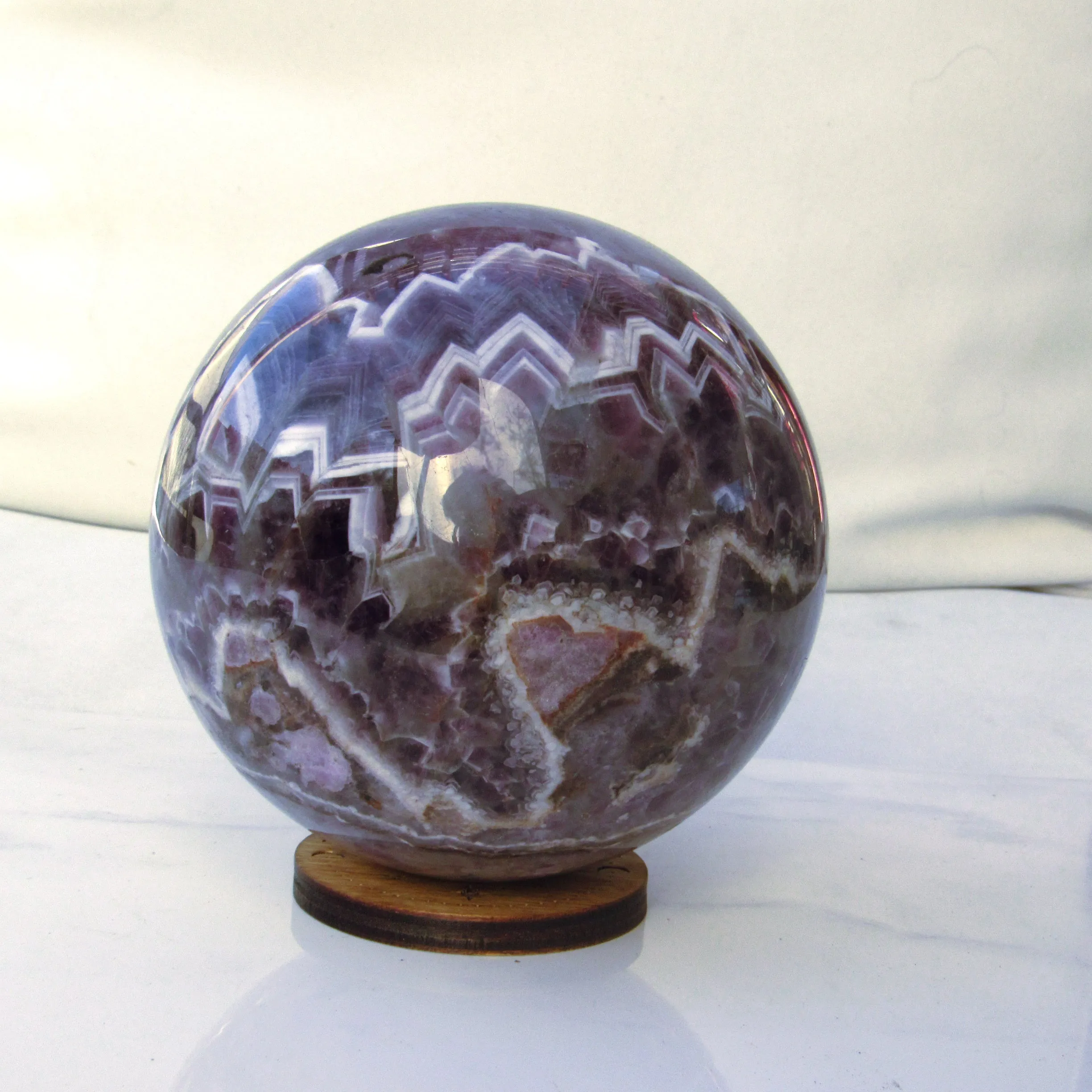 Amethyst crystal gemstone sphere