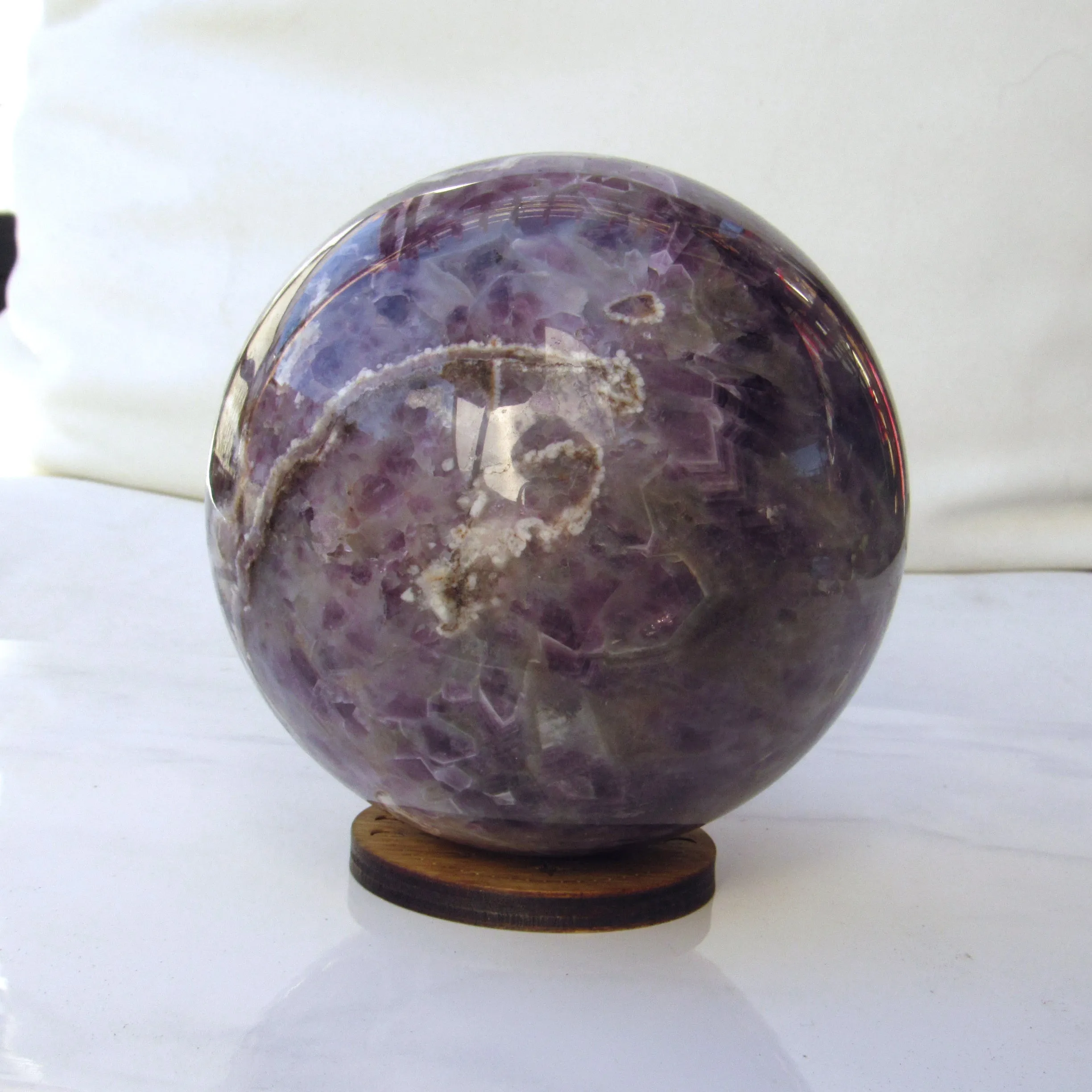 Amethyst crystal gemstone sphere