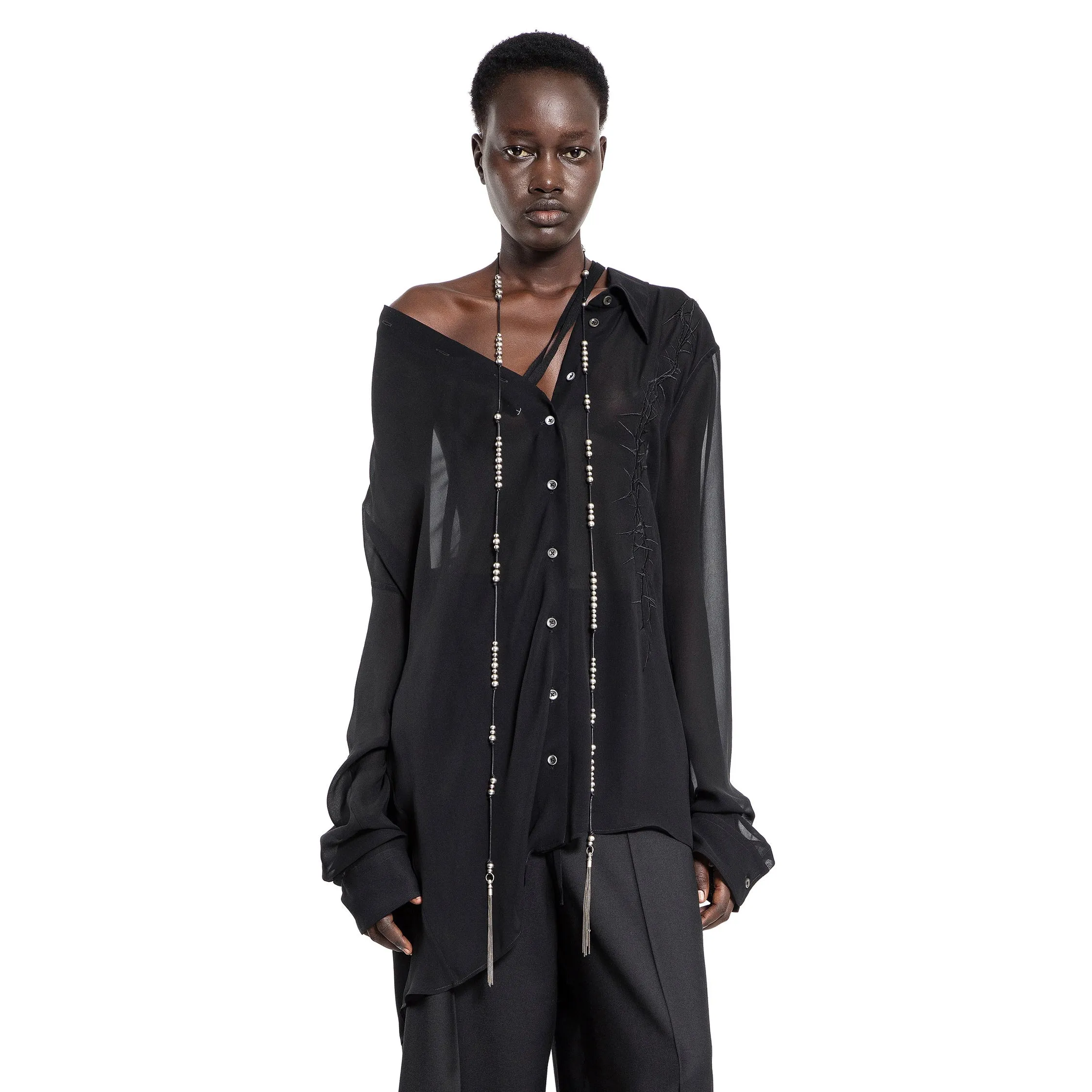 ANN DEMEULEMEESTER WOMAN BLACK SHIRTS