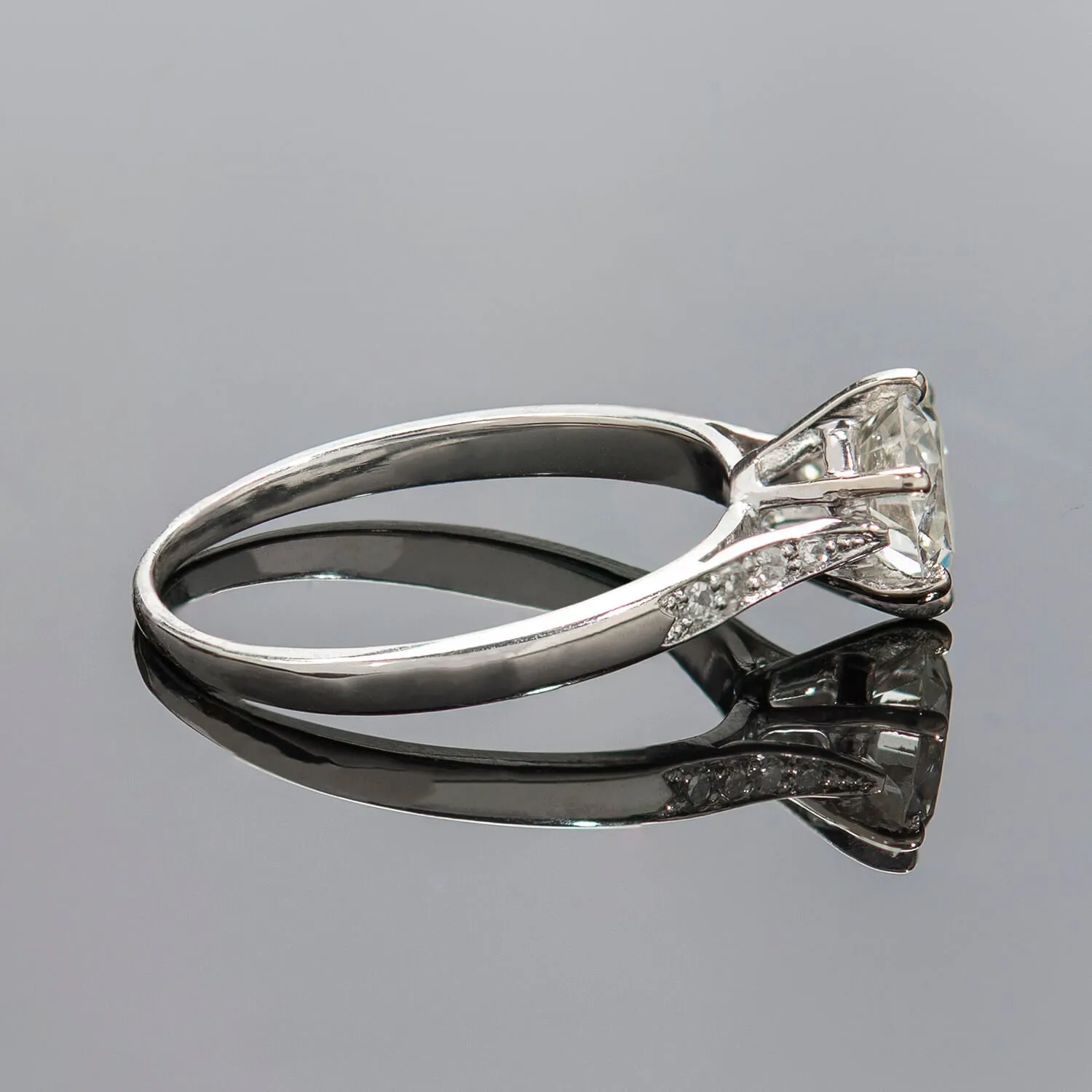 Art Deco Platinum Diamond Engagement Ring 1.26ct