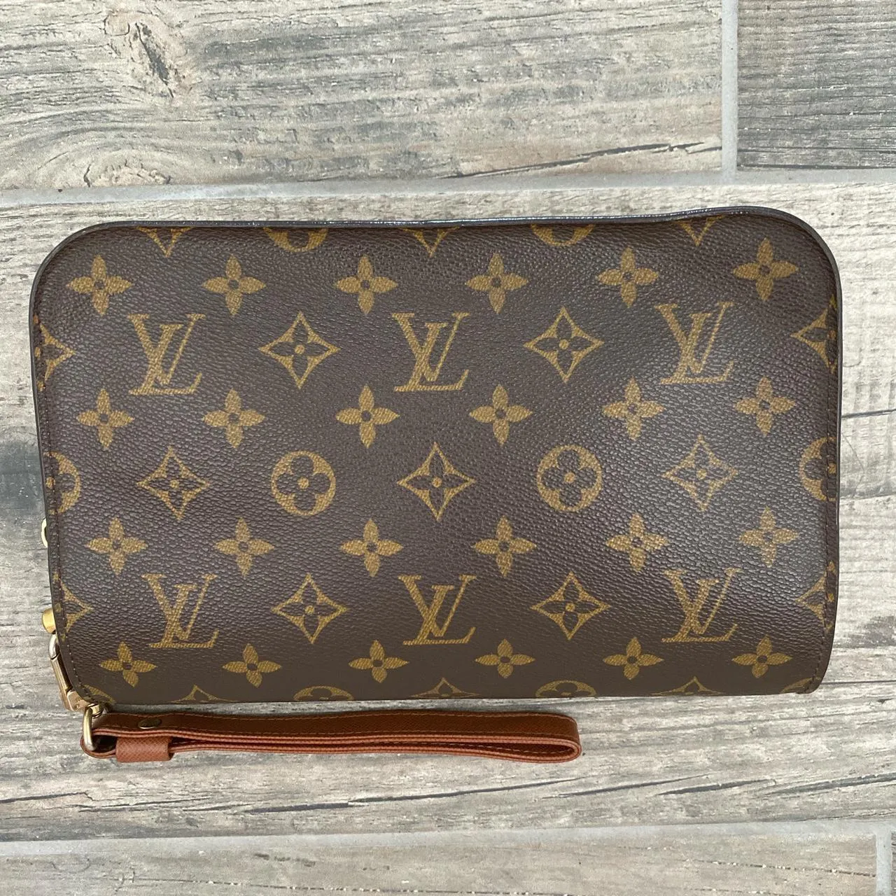 Authentic Rare Louis Vuitton M51790 Monogram Orsay Clutch Bag Pouch