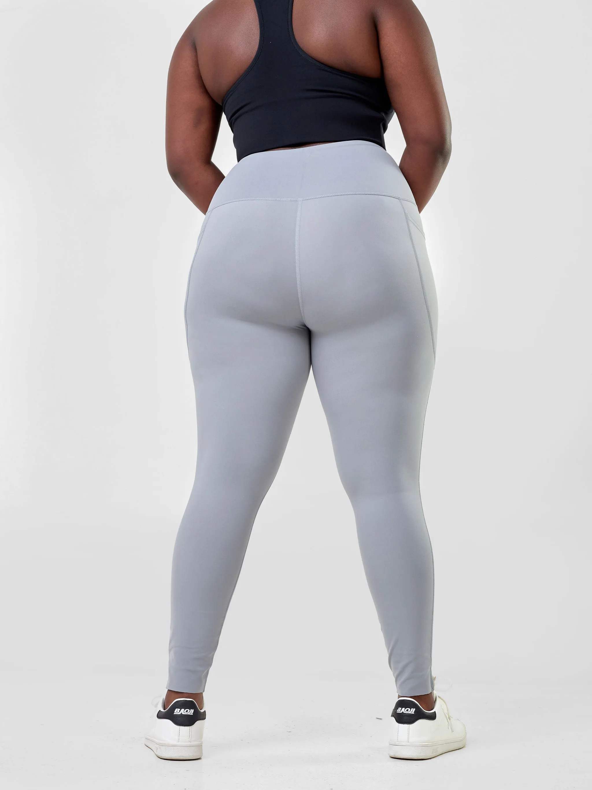 Ava Fitness Basic Double Pocket Leggings - Grey