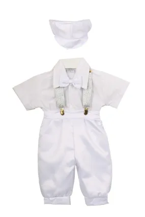 Baby Boys White Satin Shorts Cotton Shirt Baptism Outfit Set 6-12M