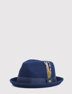 Bailey Cloyd Trilby Hat - Navy Blue