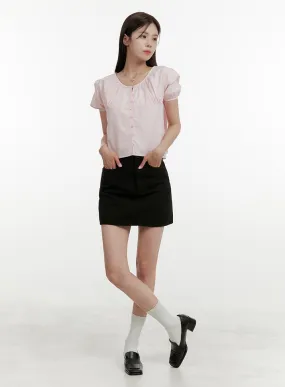 Basic Cotton Mini Skirt OY409