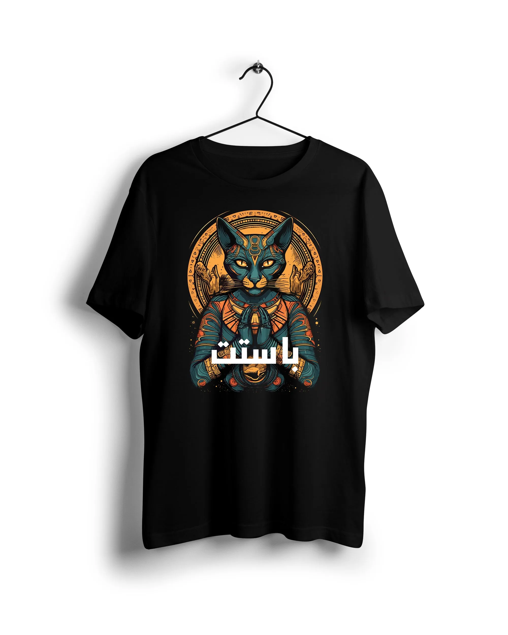 Bastet Digital Graphics Basic T-Shirt Black - POD | Ravin | Egypt 