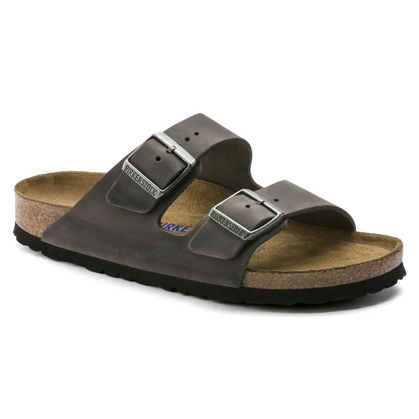 Birkenstock- Men Arizona Oiled Leather Iron Soft Footbed