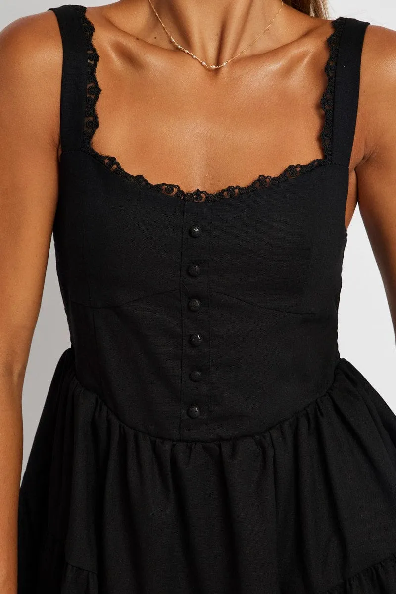 Black Fit And Flare Dress Mini