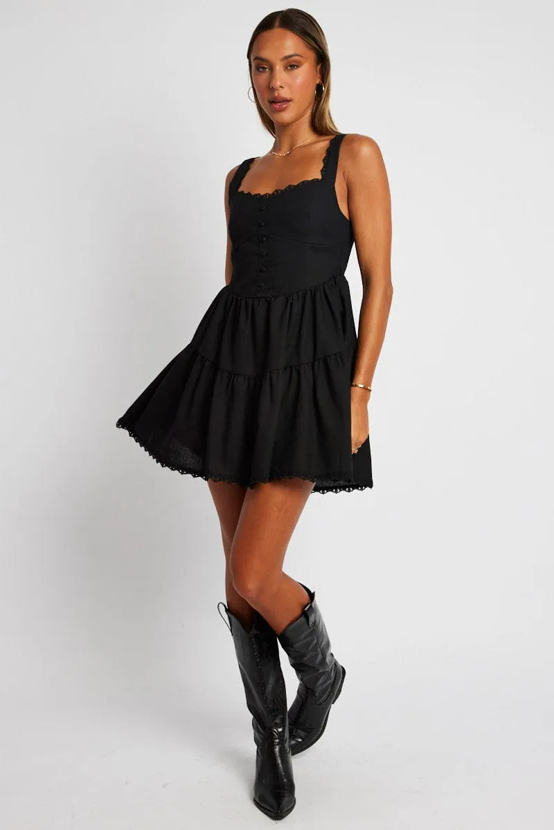 Black Fit And Flare Dress Mini