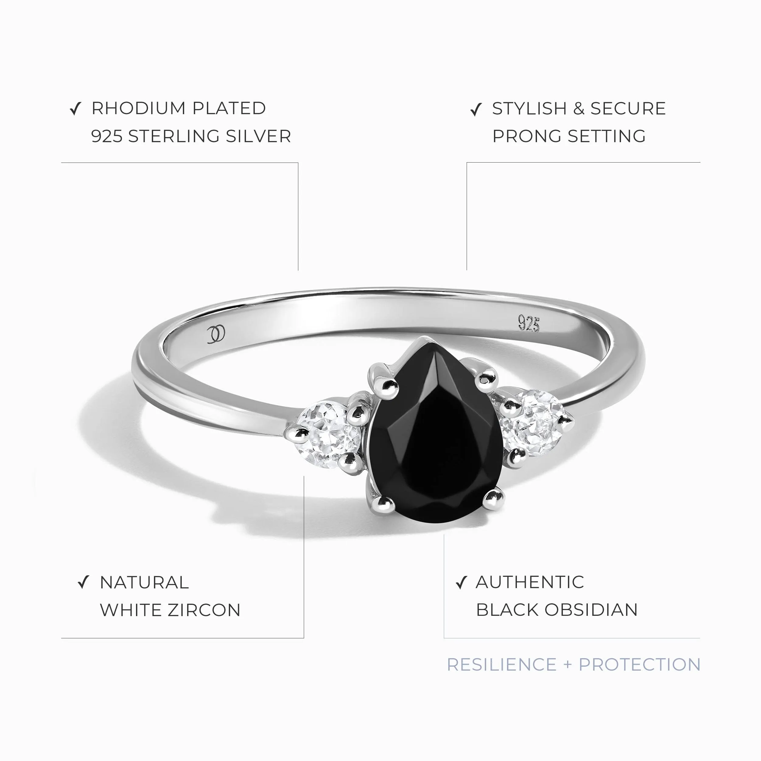 Black Obsidian Ring - Lania