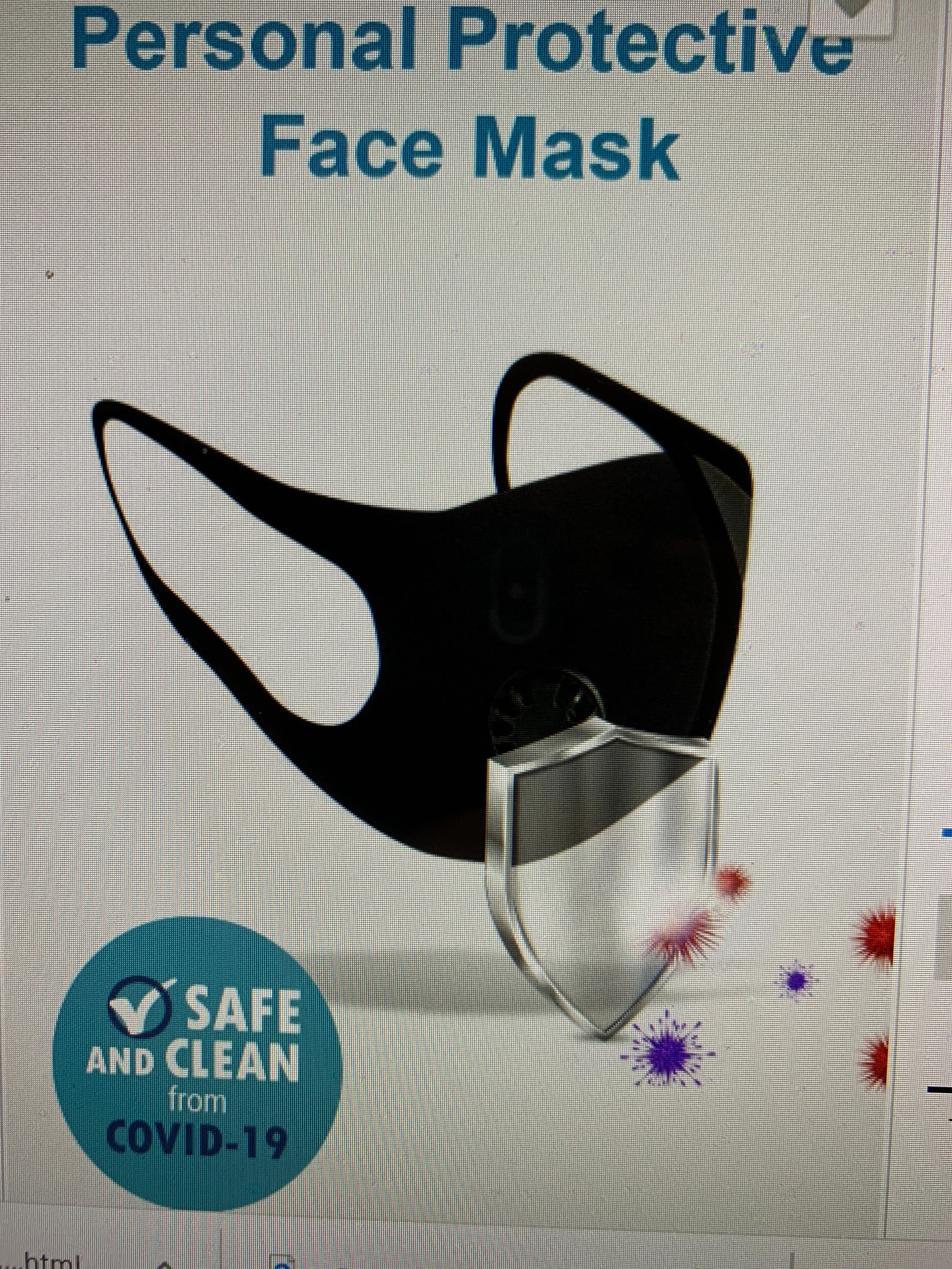 Black Unisex Face Mask-