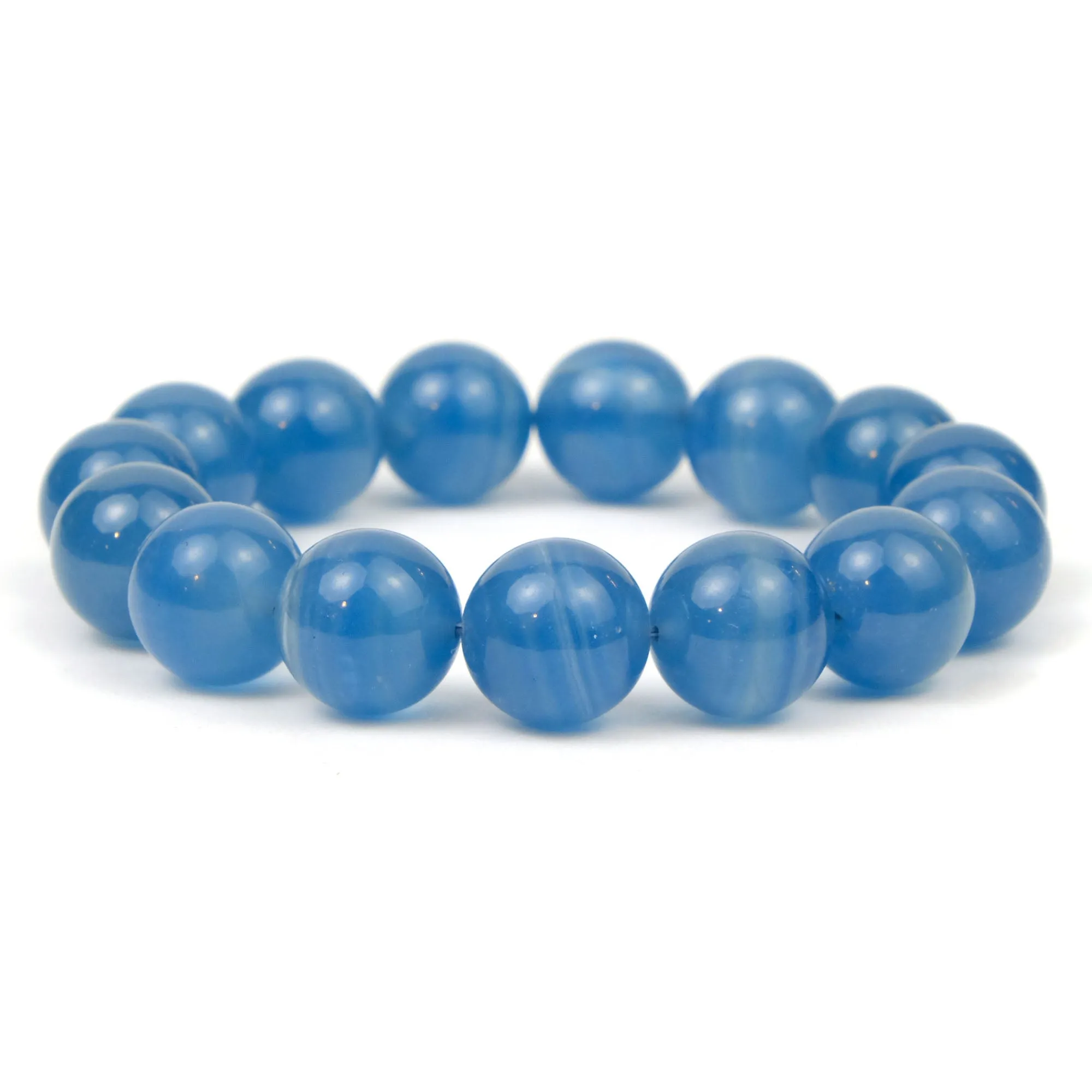 Blue Agate Stretch Bracelet 14mm