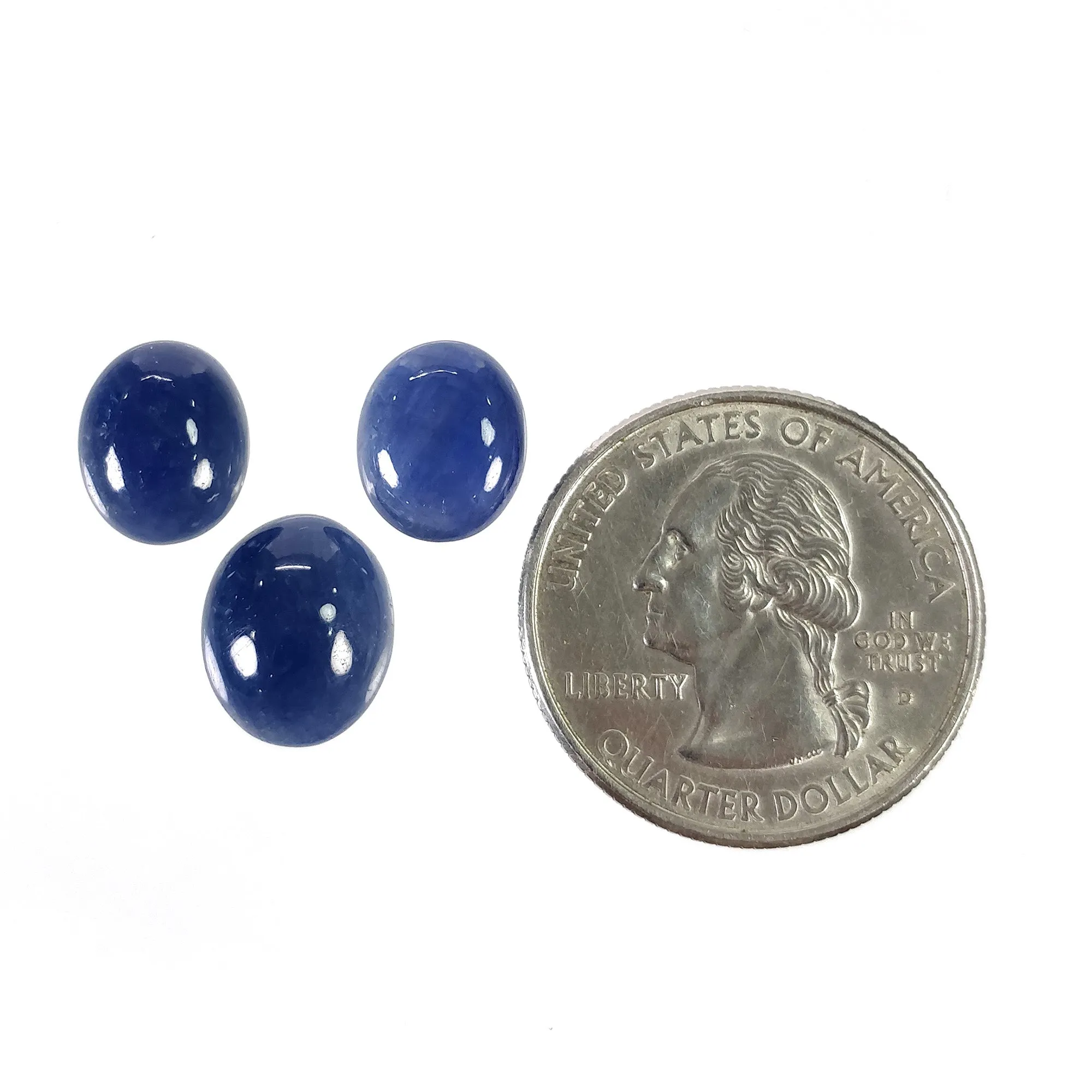 BLUE SAPPHIRE Gemstone Cabochon : 14.80cts Natural Untreated Unheated Blue Sapphire Oval Shape 11*9mm - 12*10mm 3pcs