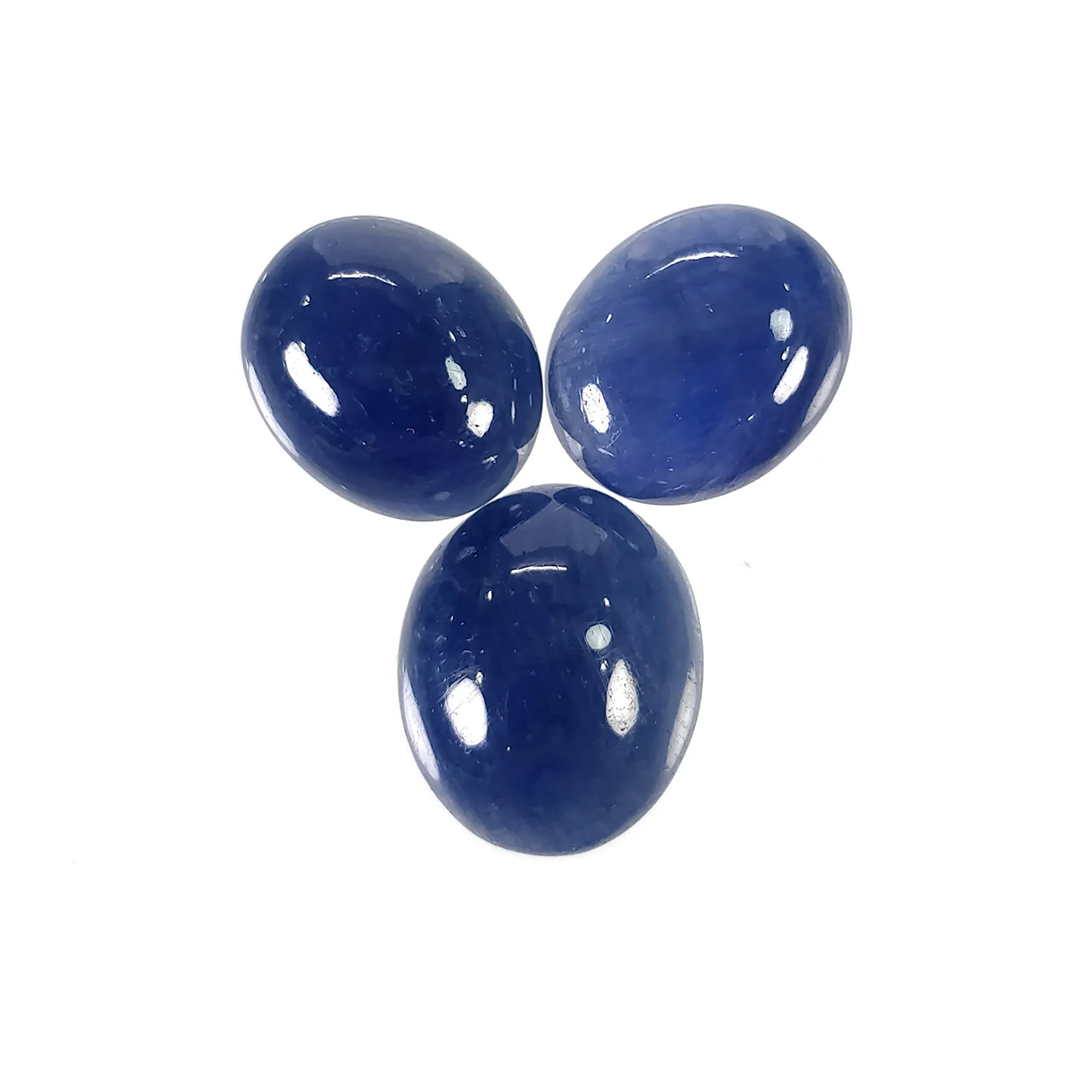 BLUE SAPPHIRE Gemstone Cabochon : 14.80cts Natural Untreated Unheated Blue Sapphire Oval Shape 11*9mm - 12*10mm 3pcs