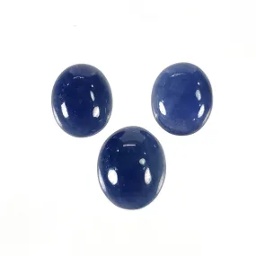 BLUE SAPPHIRE Gemstone Cabochon : 14.80cts Natural Untreated Unheated Blue Sapphire Oval Shape 11*9mm - 12*10mm 3pcs