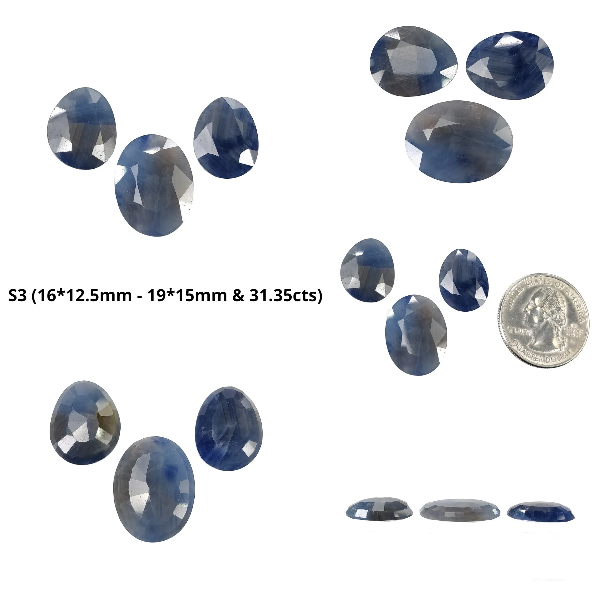 BLUE SILVER Sheen SAPPHIRE Gemstone Normal Cut : Natural Untreated Unheated Sapphire Oval Shape