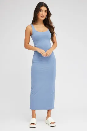 Blue Supersoft Maxi Dress Square Neck