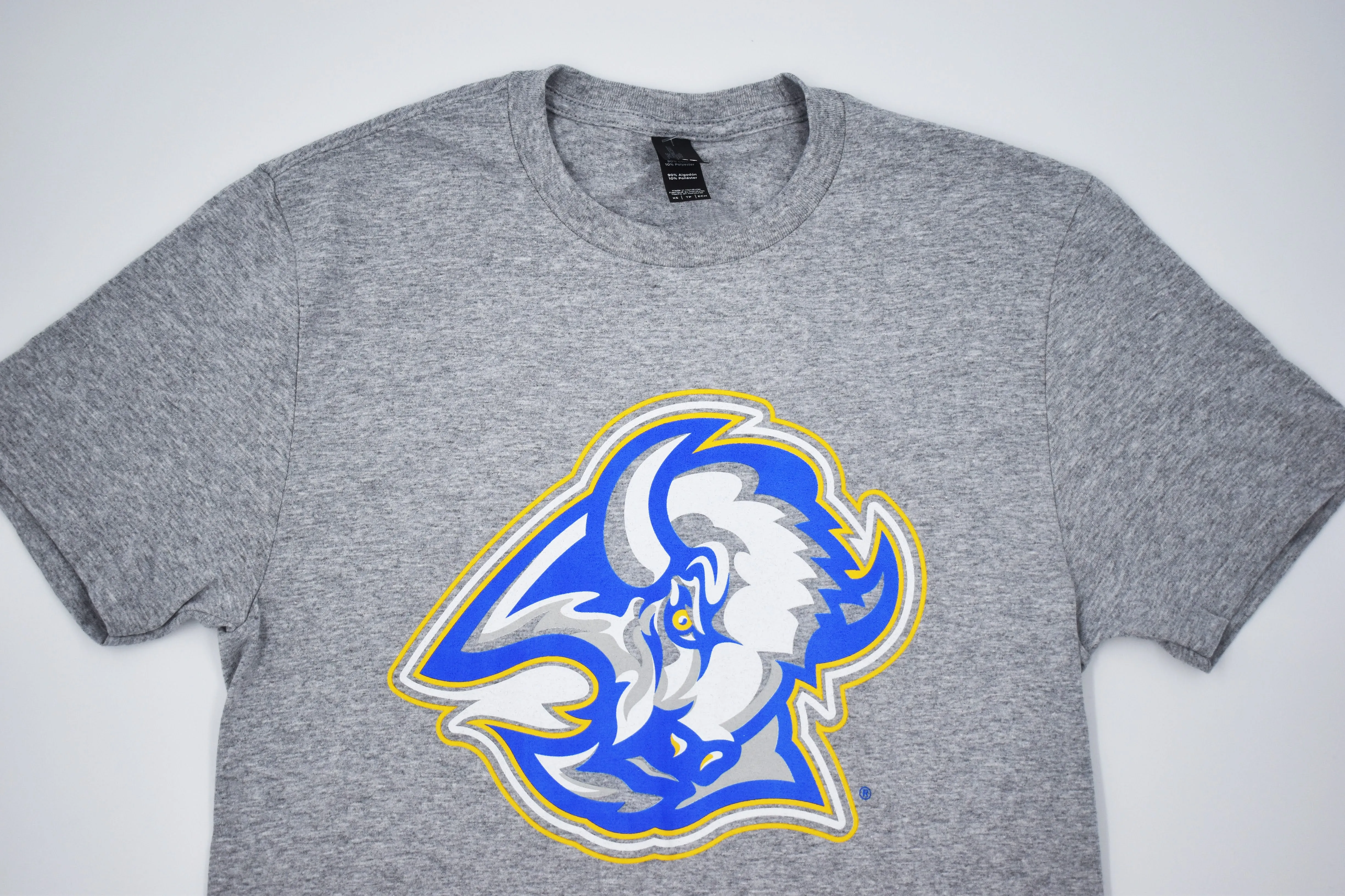 Buffalo Sabres Reverse Retro Goat Head Heather Grey Short Sleeve Shirt