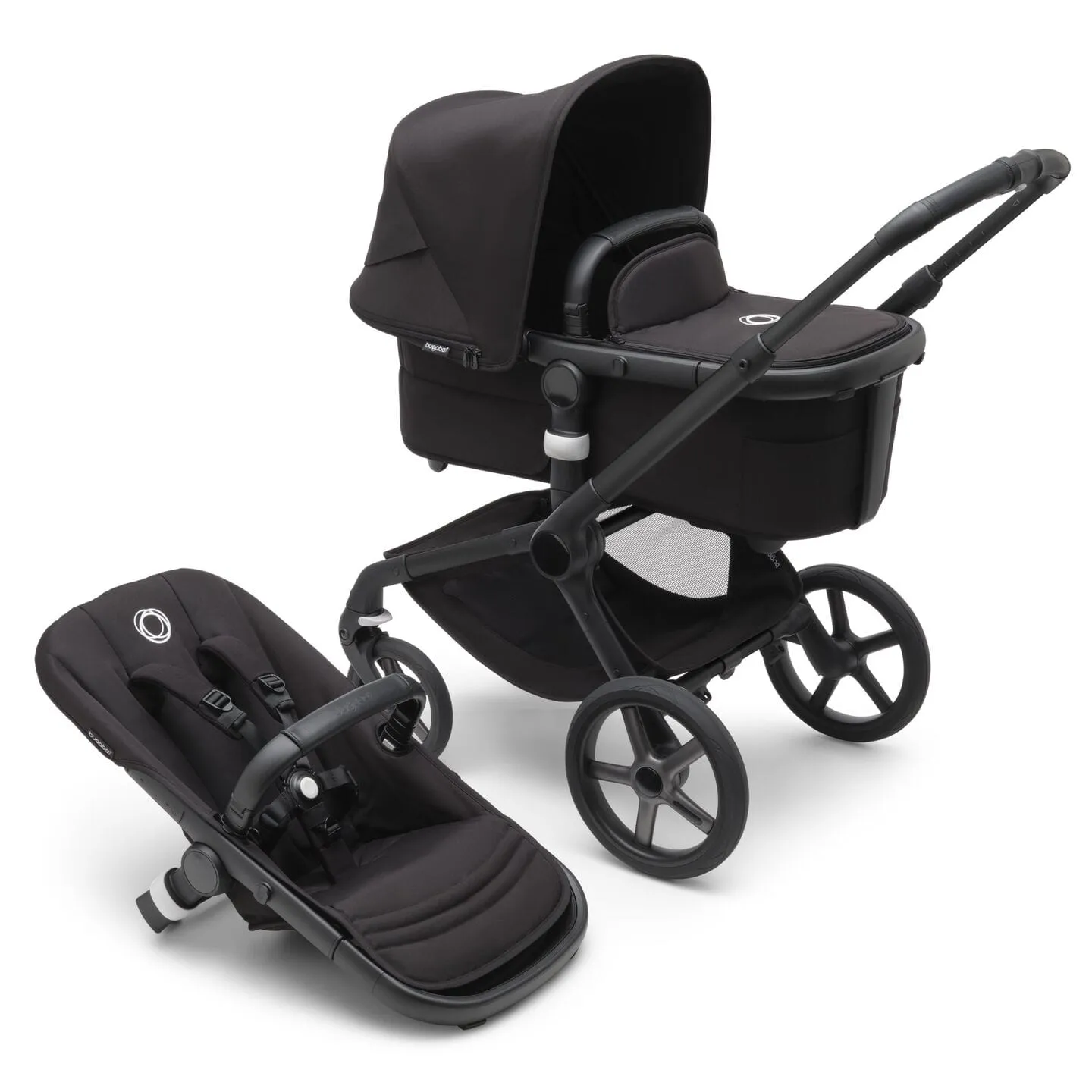 Bugaboo Fox 5, Cloud T Plus and Base Travel System - Black/Midnight Black/Midnight Black