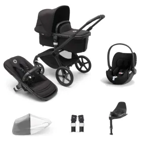 Bugaboo Fox 5, Cloud T Plus and Base Travel System - Black/Midnight Black/Midnight Black