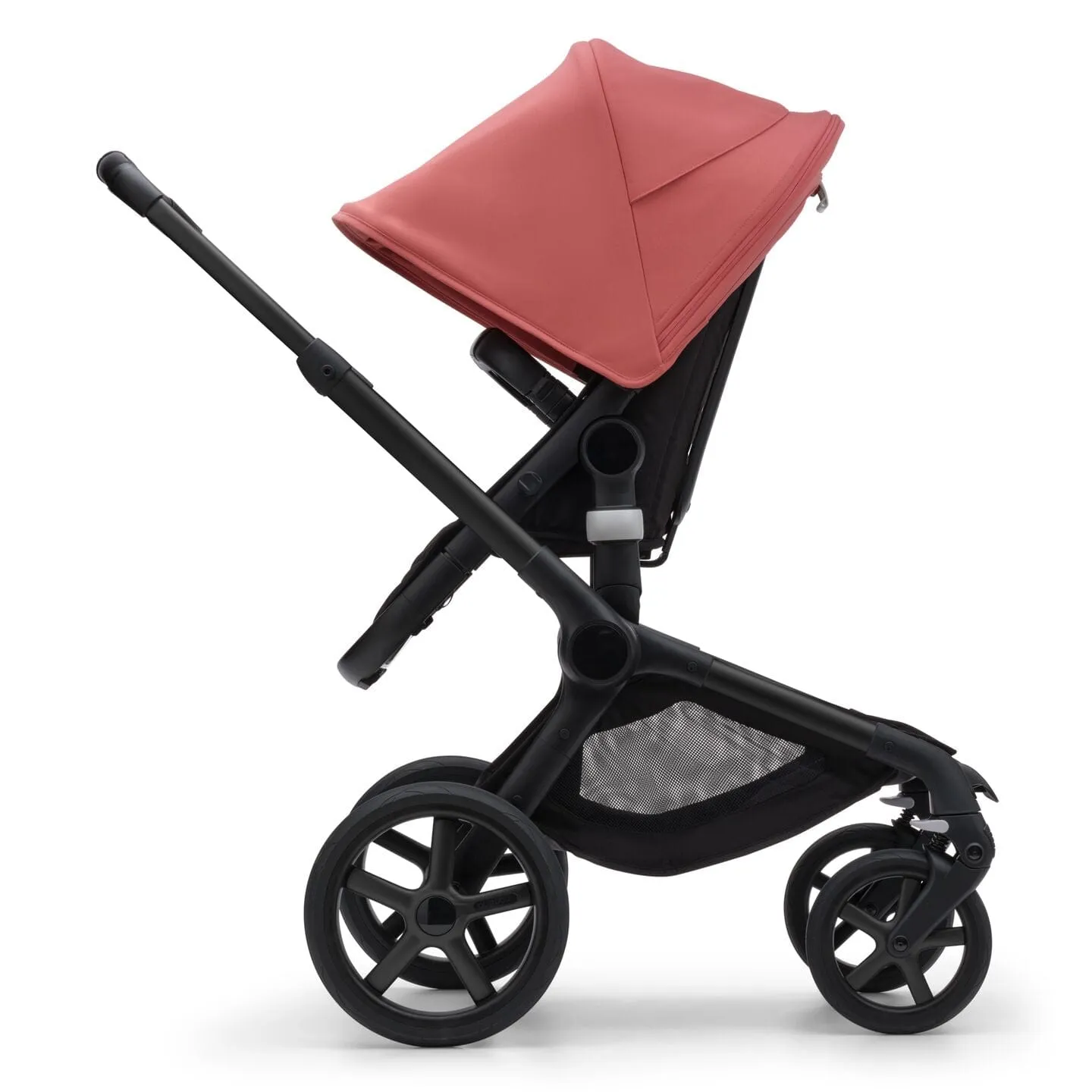 Bugaboo Fox 5, Cloud T Plus and Base Travel System - Black/Midnight Black/Sunrise Red