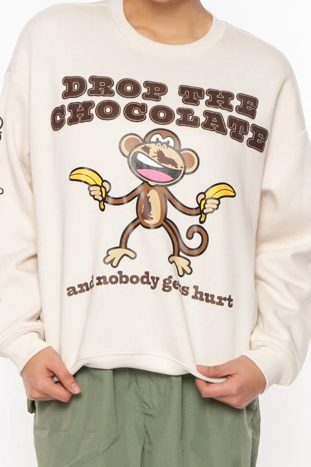 Chocolate - Bobby Jack Oversized Premium Sweatshirt - Ivory